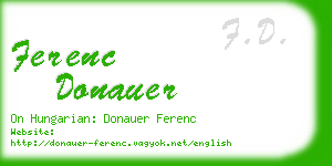 ferenc donauer business card